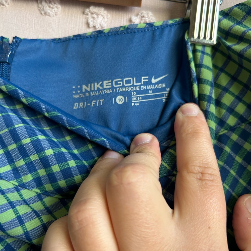 Nike Women’s Dri-Fit Golf Skort Plaid‎ Sz 10 Green Blue - Picture 4 of 6